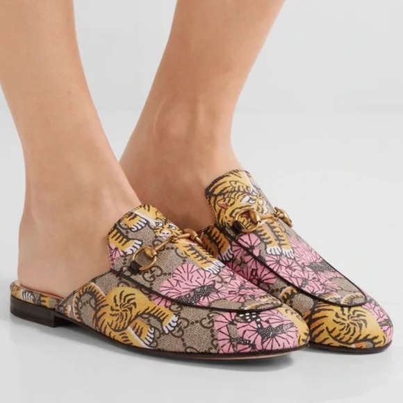 GUCCI LIMITED EDITION BENGAL TIGER FLOWER MULES 38.5! SOLD OUT! - Picture 1 of 9
